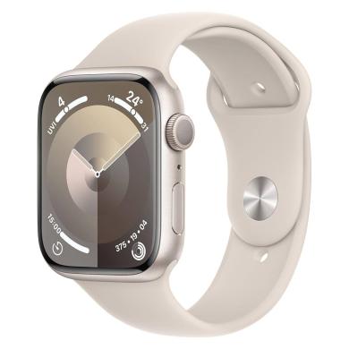 Apple Watch Series 9 GPS + Cellular 45mm Aluminium lumière stellaire Bracelet Sport lumière stellaire M/L - comme neuf Reconditionné - Apple reconditionné disponible sur As Good As New